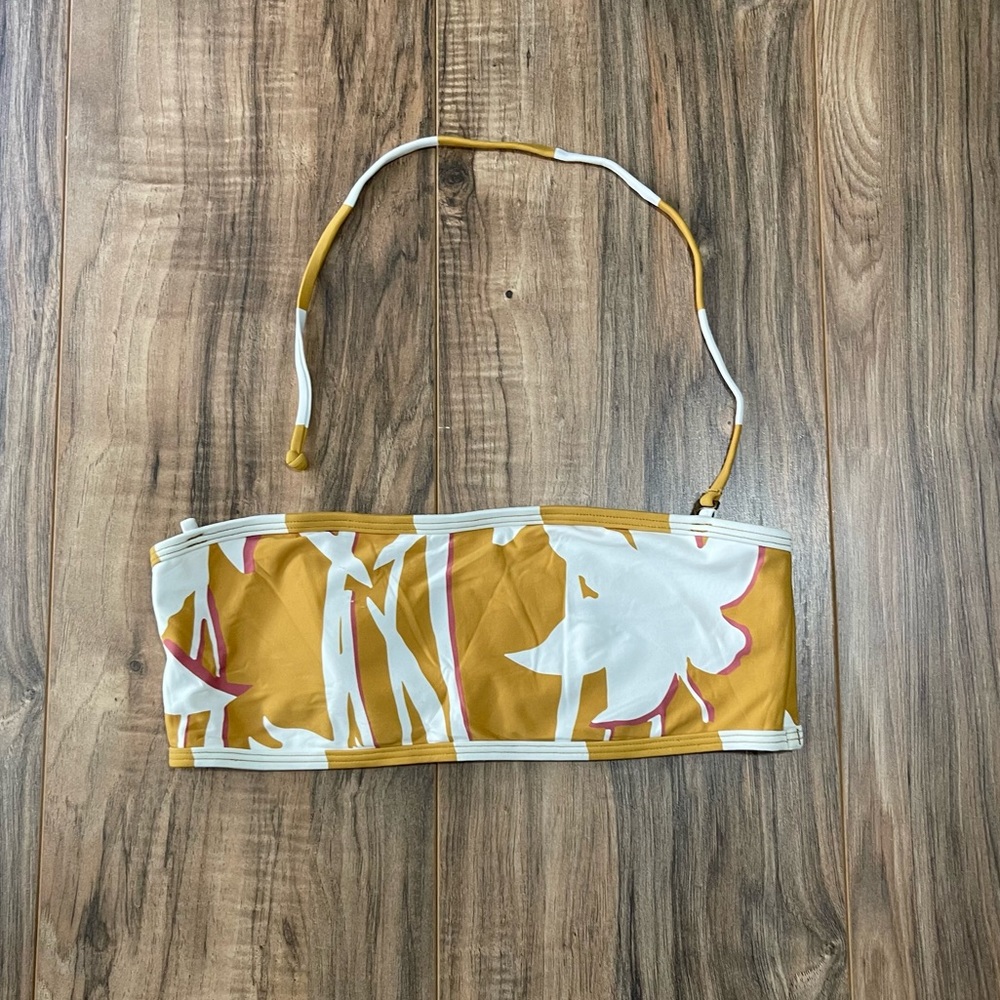 O’Neill Orange Floral Bikini Strapless Top